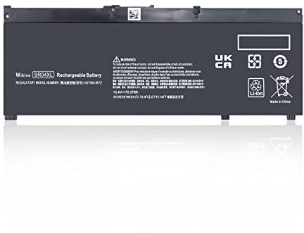 Wikinu SR04XL 917724-855 Laptop Battery for HP Omen 15-CE0XX 15-DC0XX 15-CE018DX Pavilion 15-CB000 15-CE000 15-CB0XX 15-CX0XX Series 917678-1B1 917678-2B1 HSTNN-DB7W HSTNN-IB7Z 15.4V 70.07Wh