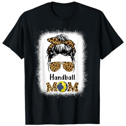 Handball Mom gebleichter Leoparden-Geparden-Druck Damen Handball T-Shirt