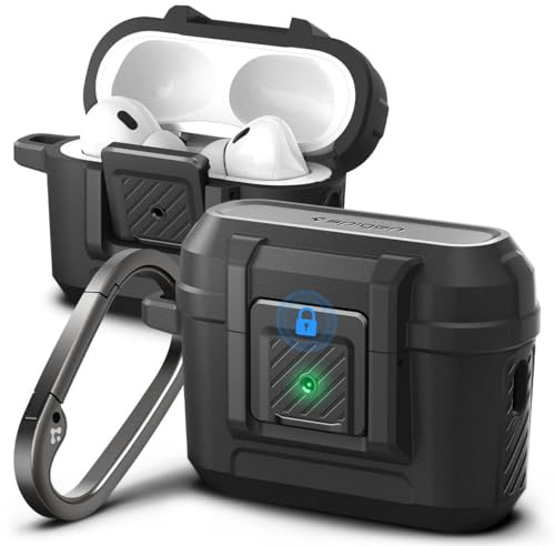 Spigen Lock Fit Hülle Case Kompatibel mit AirPods Pro 2. Generation (2023/2022) - Schwarz