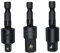 Fongmore Lot de 3 embouts de 6,35 mm, 9,5 mm, 12,7 mm, rotation à 360 °, adaptateur de douille à impact pour transformer la perceuse électrique en tournevis à écrou haute vitesse