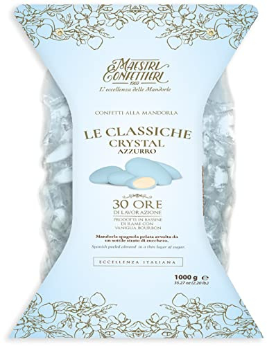 CONFETTI MAXTRIS CRYSTAL ALMONDS Busta da 1 KG AZZURRO