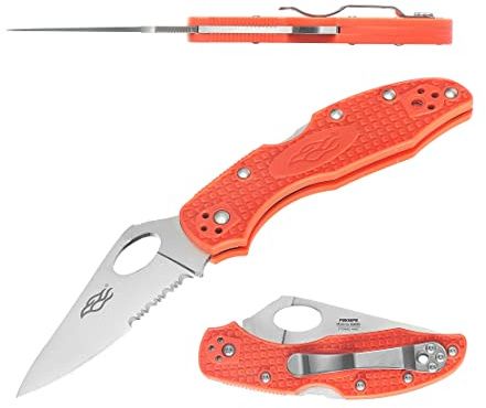 Firebird GANZO F759MS-OR Taschen-Klappmesser 440C-Stahlklinge 75mm Anti-Rutsch-Griff mit Clip Camping Jagd Angeln Outdoor EDC-Messer 175 mm 67 g (Orange)