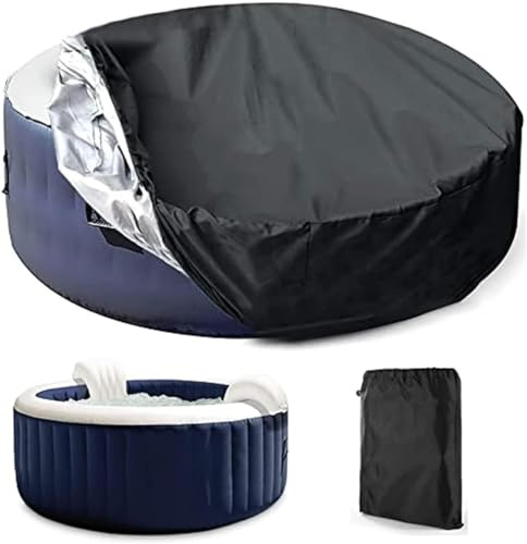Cubierta Redonda para Bañera de Hidromasaje,Funda Exterior Impermeable Cubiertas Protectoras de Bañera de Hidromasaje de SPA Protección contra el Viento y los Rayos UV(Size:210 * 30cm)