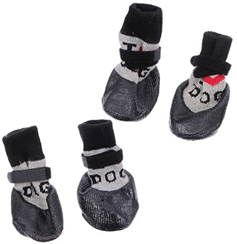 FOMIYES 4stücke Wollsocken Für Hunde Teiliges rutschfeste Hundeschuhe Für Kleine Mittlere Hunde Warm Und Für Innen Und Außeneinsätze Pfotenschutz Und