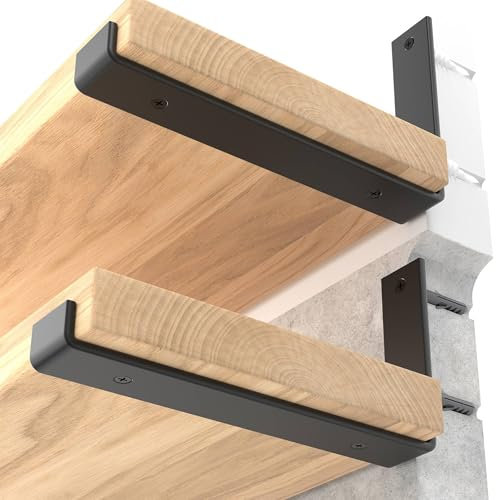 LEOPO 12 inch Shelf Brackets 12-Pack, 1/5 Thick Floating Shelf Bracket