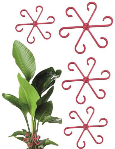 Supporto per vite - Set di 4 ramoscelli per pali di piante, clip di supporto per impilabili | Supporti per foglie di Alocasia Monstera, traliccio di fissaggio per piante rampicanti di alta qualit