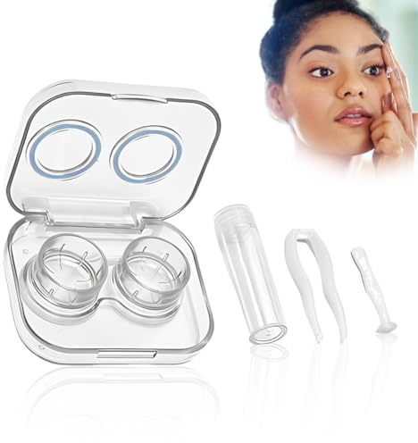 BQRKOTM 1 Stück Kontaktlinsen Behälter, Einsetzhilfe, Sauger, Zubehör, Reise, Aufbewahrung