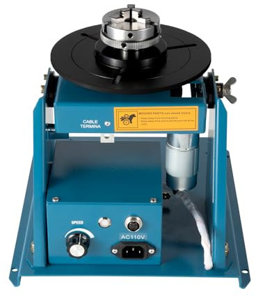 ROMYIX 220V Drehschweißpositionierer Schweißdrehtisch mit 2,5“ Mini-Futter, Mini-Schweißpositionierer für Schweißverschiebung Dreharbeit, 0-90º Kipptisch Dia
