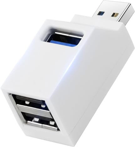 AXFEE 3 Port USB 3.0 Hub, 2Stk Mini USB-Hub mit 1 USB 3.0+2 USB 2.0 (Weiß) | Mehreren USB-Anschlüssen, USB Splitter Erweiterung Adapter, Datenhub für Laptop MacBook Desktop PC, Flash-Laufwerk Tastatur