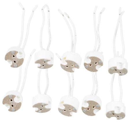 Veemoon 10pcs Ceramic Lamp Holder Socket Lamp Sockets for Indoor Outdoor Use Replacement Holder Light