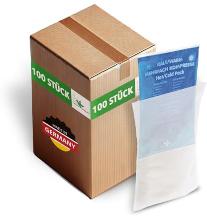 KK 100er Set Vließhüllen für Kühlpacks, 9 x 16 cm, Hüllen für Kalt-Wam-Kompressen zur Behandlung von Schwellungen, Prellungen und Verspannungen, zum Schutz der Haut vor direktem Kontakt