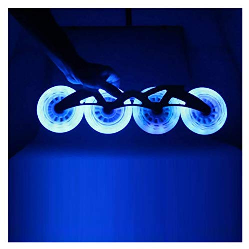 DLZFUDTY Ruedas Skate,Ruedas De Patines De Ruedas Patín de Velocidad Intermitente de la Rueda 6 Piezas 90A 90 mm 100 mm 110 mm Luz de Patinaje de Velocidad Ruedas for Exterior e Interior(Blue 110mm)