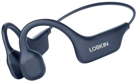 LOBKIN Bone Conduction Headphones Bluetooth 5.3, Open Ear Running Headphones Wireless, IPX5 Waterproof Earphones with Mic for Sports, Running, Gym, Cycling, Blue