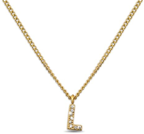 GD GOOD.designs Kette Buchstabe Gold für Damen | 18K vergoldete Halskette mit Zirkonia Initialien | Goldene 316L Edelstahl Buchstabenkette