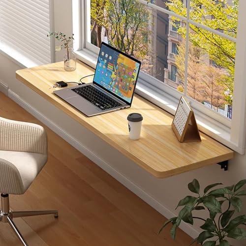 Klappschreibtisch aus Holz, Wandmontage, klappbarer Tisch, Wäsche-Klapptisch, Wandmontage, Werkbank mit robuster Halterung für Küche, Büro, 40 x 80 cm