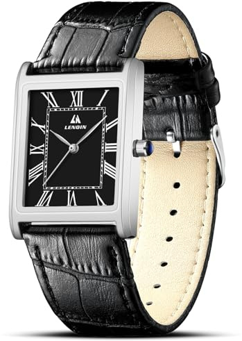 Mens Watches Analog Quartz Watches for Men Waterproof Men's Wrist Watch | Roman Numeral Mminimalist Dial Mens Designer Retro Watch Leather Band