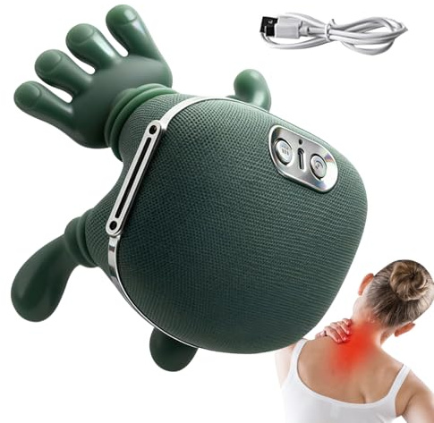 Shoulder Massage Master, 3 Massage Levels Neck Massager, Electric Cordless Neck Massager with 2 Mode Heat, Simulated Human Hand Cervical Trapezius Necks Massagers Pillows for Home Break After Exercise