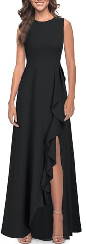 Viwenni Formal Dresses for Women Wedding Bridesmaid Prom Evening Dress XL Black
