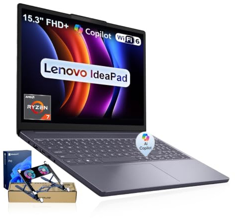 Lenovo IdeaPad 5 - Laptop con pantalla táctil 2 en 1 FHD+ de 16 pulgadas, AMD Ryzen AI 7 350, 16 GB de RAM, SSD de 512 GB, Wi-Fi 7, W11H, PC convertible ligera y silenciosa con Copilot AI, azul