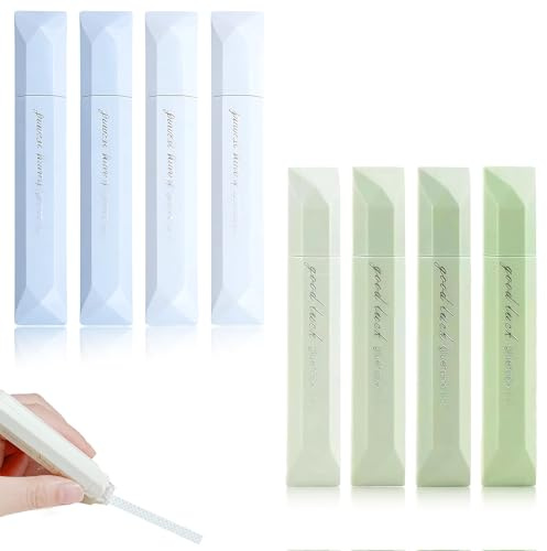 Double Sided Tape Dispenser, 8-Pack Gradual Correction Tape Style Dual Adhesive for Crafting and Scrapbooking, Strong Bonding Stationery Supplies with Smooth Application Mechanism