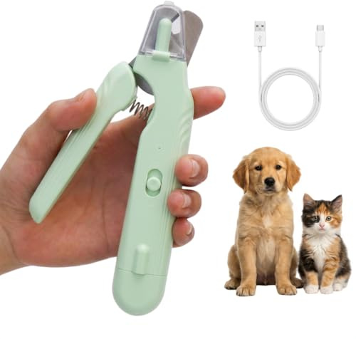 AAFGVC Dr.Pfoten LichtSchere Pro——Hunde Krallenpflege Werkzeug Mit LED Beleuchtung Fuer Komfortable Anwendung Im Alltag (Grün)