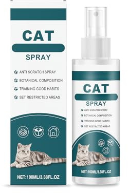Cat Repellent Spray, Cat Repellent Natural Anti-Scratch Cat Deterrent Spray, For Indoor & Outdoor Use, Safe & Effective, Protects Furniture, Sofas, Rugs & Restricted Areas for Cats and Dogs (1Pcs)