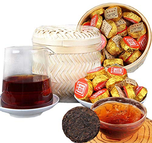Thé Pu'er Chinois Poids Net 500g （1.1LB） Thé Puer mûr Thé Noir Chennian Mini Gâteau Doré Vieux Arbres Pu Erh Thé Soins de Santé