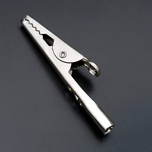 Coideal Alligator Clips 100 Pcs, Electrical Test Cable Crocodile Clips, 50mm Large Metal Spring Clamps Silver Croc Clips