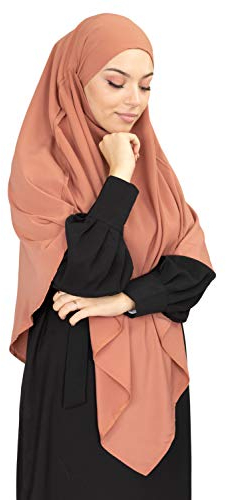 Lamis Hijab – Khimar Hijab – Jilbab für Damen Gr. Einheitsgröße, korallenrot