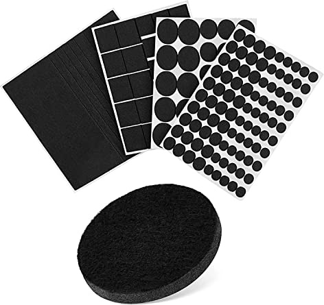 BufferABC Patin Feutre pour Meubles, Patins en Feutre Auto-adhésifs 166pcs, Premium Patins Antiderapant - Feutrine Autocollante Patin Chaise pour la Maison sur la Protection du Sol (Noir)