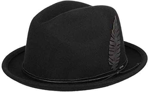 Stetson Sandover Player Wollhut Einfarbiger Hut 100% Wollfilz Wasserabweisend Knautschbar Unisex Herbst/Winter schwarz XL (60-61 cm)
