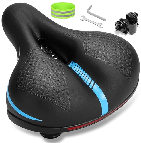 CDYWD Bequemer Fahrradsattel für Herren & Damen, Breit Weich Fahrrad Sattel, Ergonomisch bequem Polster Fahrradsitz, Universal Ersatz fahrradsättel für Cityrad, Mountainbike, Ebike, Heimtrainer