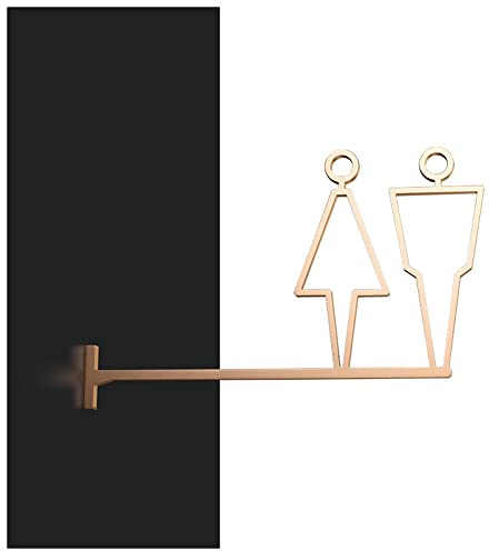 Panneau De Porte WC En Métal Suspendu Sur Le Côté, 20,7x32cm / 8,1X12,6 Pouces Signe De Toilettes For Hommes Et Femmes Signalisation De Salle De Bains D'hôtel Signalisation De Toilettes Signalisation