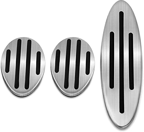 AMPACO Auto Pedal Gaspedal Abdeckung für Mini One Cooper R50 R52 R53 R55 R56 R61, Edelstahl Auto Pedale Bremse Fußstütze Anti Rutsch Bremse Pedalkappen Innenraum Zubehör