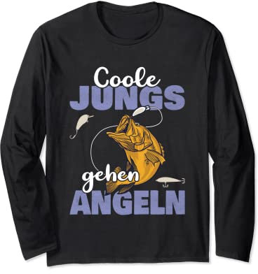 Coole Jungs gehen Angeln lustiges Fische Sportfischer Angler Langarmshirt