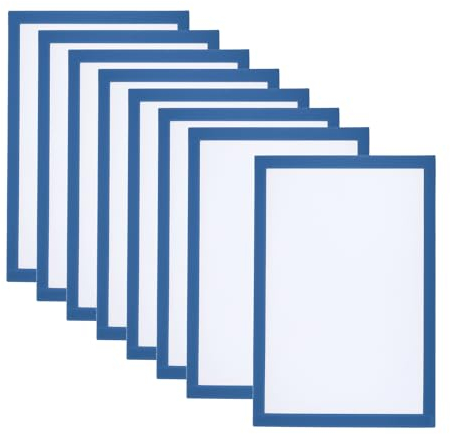 PATIKIL A4 Magnetic Picture Frame, 8 Pack Magnetic Picture Frame Self Adhesive Magnetic Display Frame Reusable Double Sided for Refrigerator Window Wall Photo Artwork, Light Blue