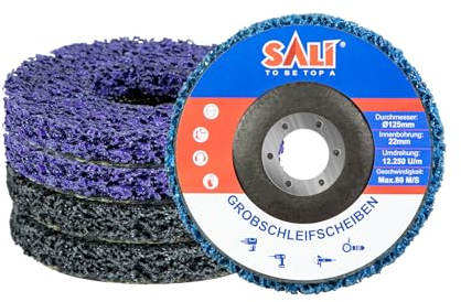 SALI 125mm Disco CSD Discos de amolar para amoladoras angulares Juego de 5 discos de limpieza Disco de limpieza grueso Disco de amolar Disco de tela de nylon Disco Clean Strip Eliminar óxido de