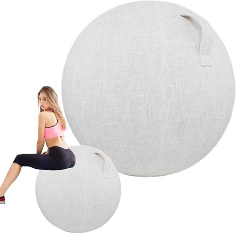 PAHION Pro Stability Ball Hülle 55/65/75/85cm Balance Ball Abdeckung Für Yoga, Pilates, Fitness, Balance, Gymnastikballtraining (Color : Beige, Size : 75cm)