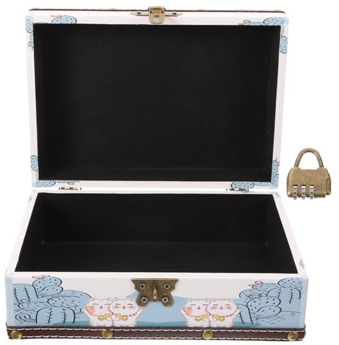 HOLIDYOYO Holzkiste Schatzkiste Aus Holz Mit Schloss Aufbewahrungsbox Im Vintage-stil Für Schmuck Uhren Und Kleinigkeiten