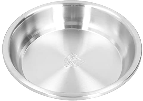 Pwshymi Plato de Ensalada de Acero Inoxidable, Plato Ligero, Juego de Cena Apilable, Portátil, Resistente, para Cocinas Domésticas y Profesionales (Plato Lizi 304: 26cm)