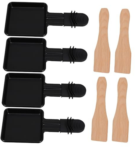 CONGARTENO 4sets Electric Oven Cheese Melting Tray Mini Grill Cheese Pans Handles for Household Kitchen Accessories Shape Baking Tray for Cooking Roasting BBQ