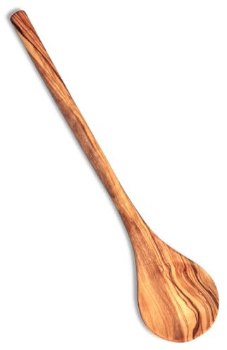 Stilux® Kochlöffel aus Olivenholz | runder Kopf und Stiel 30 cm lang | Holzlöffel Rührlöffel Küchen-Utensil | Praktisch, nachhaltig und hygienisch