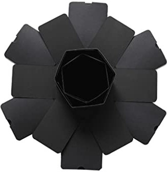 Creative Photo Explosion Box Hexagonal Multi-Layer Paper Box Birthday Gift Photo Album DIY Making Box Best Gifts to Anniversary Parents Lovers Friends Black 1Set Photo Album Box Hexagonal Explosion Bo
