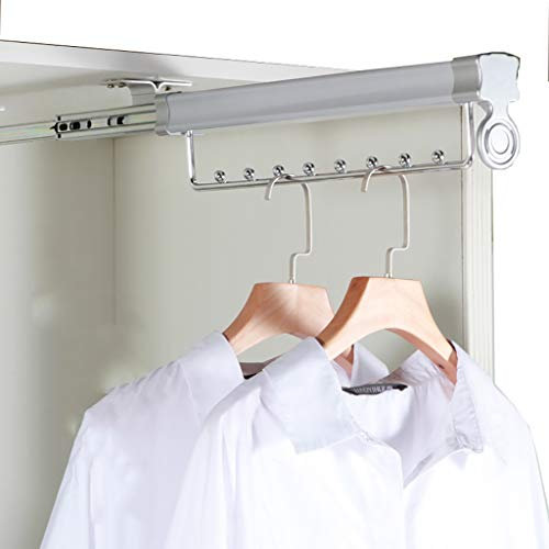 Ausziehbare Kleiderstange für den Schrank, Kleiderbügel mit doppelter Gleitschiene, ausziehbarer Organizer-Regal für Kleiderschrank-12,6 Zoll, 14,5 Zoll, 18,1 Zoll (Größe: 37 cm/14,5 Zoll) Family