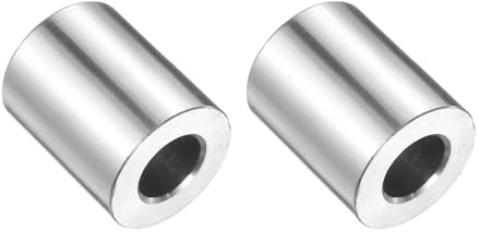 sourcing map Abstandshalter aus Edelstahl, 0,95 cm Bohrung x 1,9 cm Außendurchmesser x 2,5 cm Länge, Schraubenbuchse, schlichtes Finish, runder Metall-Abstandshalter für M10-Schrauben, Bolzen und