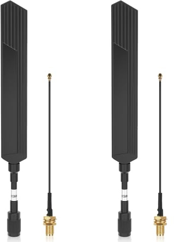 Meshnology Waterproof Meshtastic 915MHz LoRa Antenna 10dBi Gain Long Range Outdoor Antenna 20cm Omni SMA Male for ESP32 LoRa V3 RAK Development Board 915MHz Antenna with 10cm Extension Cable Two Black