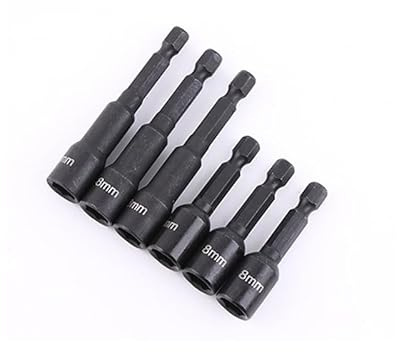 Juego de llaves hexagonales magnéticas de 8 mm, 6 piezas (45 mm y 65 mm), imán fuerte, cambio rápido de 1/4, acero Cr-V, para destornilladores inalámbricos, taladros y llave de impacto