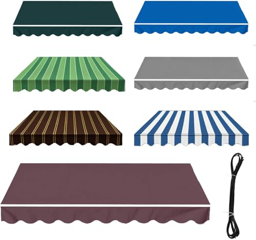 Tessuto di Ricambio per Tende da Sole Esterna, Copertura in Poliestere Impermeabile e Resistente ai Raggi UV per Giardino, Negozio, Caffè, Finestra e Porta