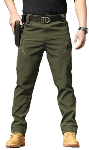 Générique Pantalon Tactique Homme Cargo Treillis Militaire Chasse Pantalon de Travail Cargo Homme Tactique Combat Stretch Extensible Séchage Rapide (Pas de Ceinture)