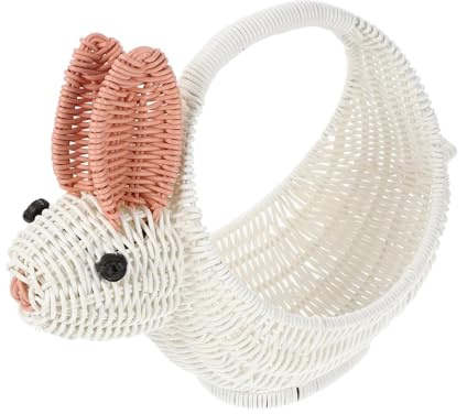 WNDUOKXH Preciosa cesta de Pascua con forma de conejito y asa. Adorable cesta para guardar huevos caramelo. Ideal para servir dulces Pascua. para huevos caramelo para niños, Estilo A